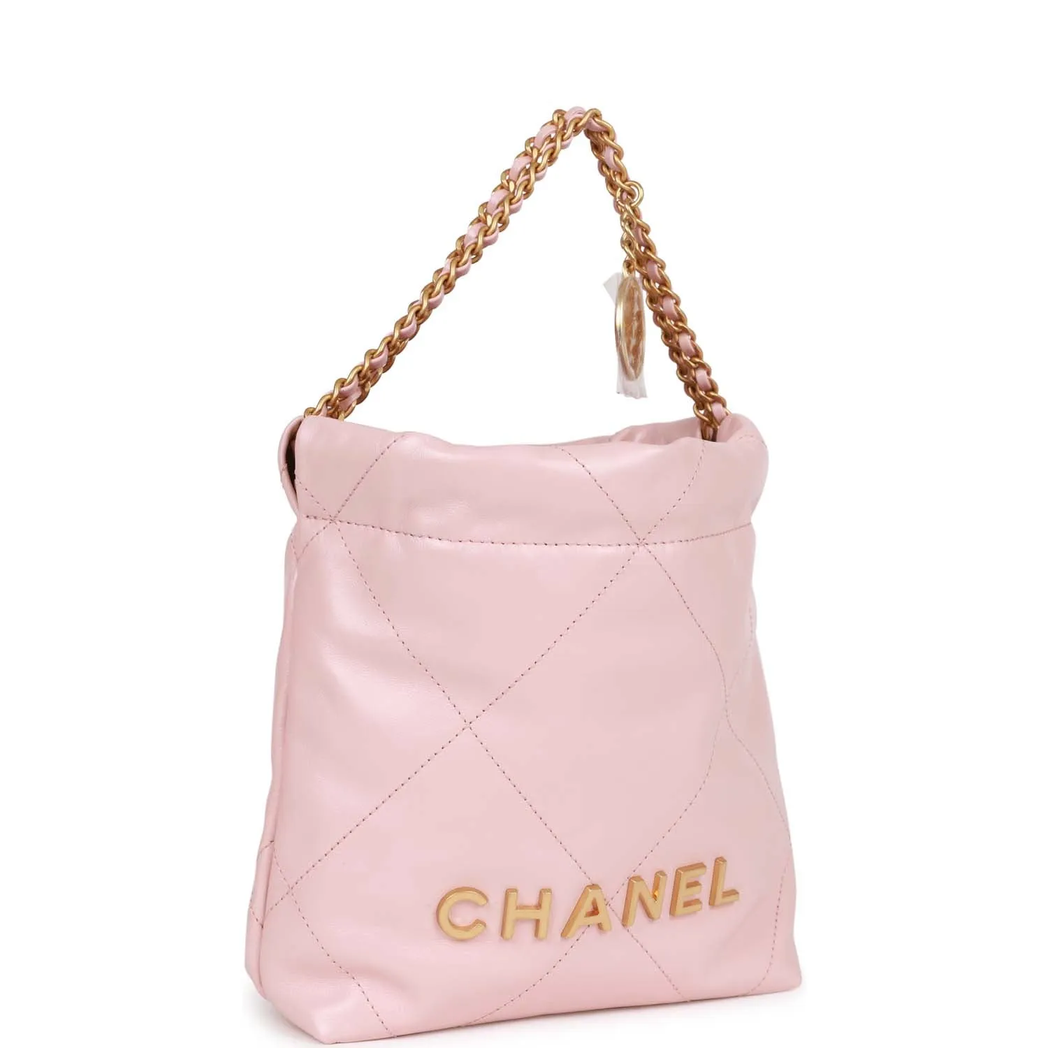 Chanel Mini 22 Bag Pink Calfskin Gold Hardware