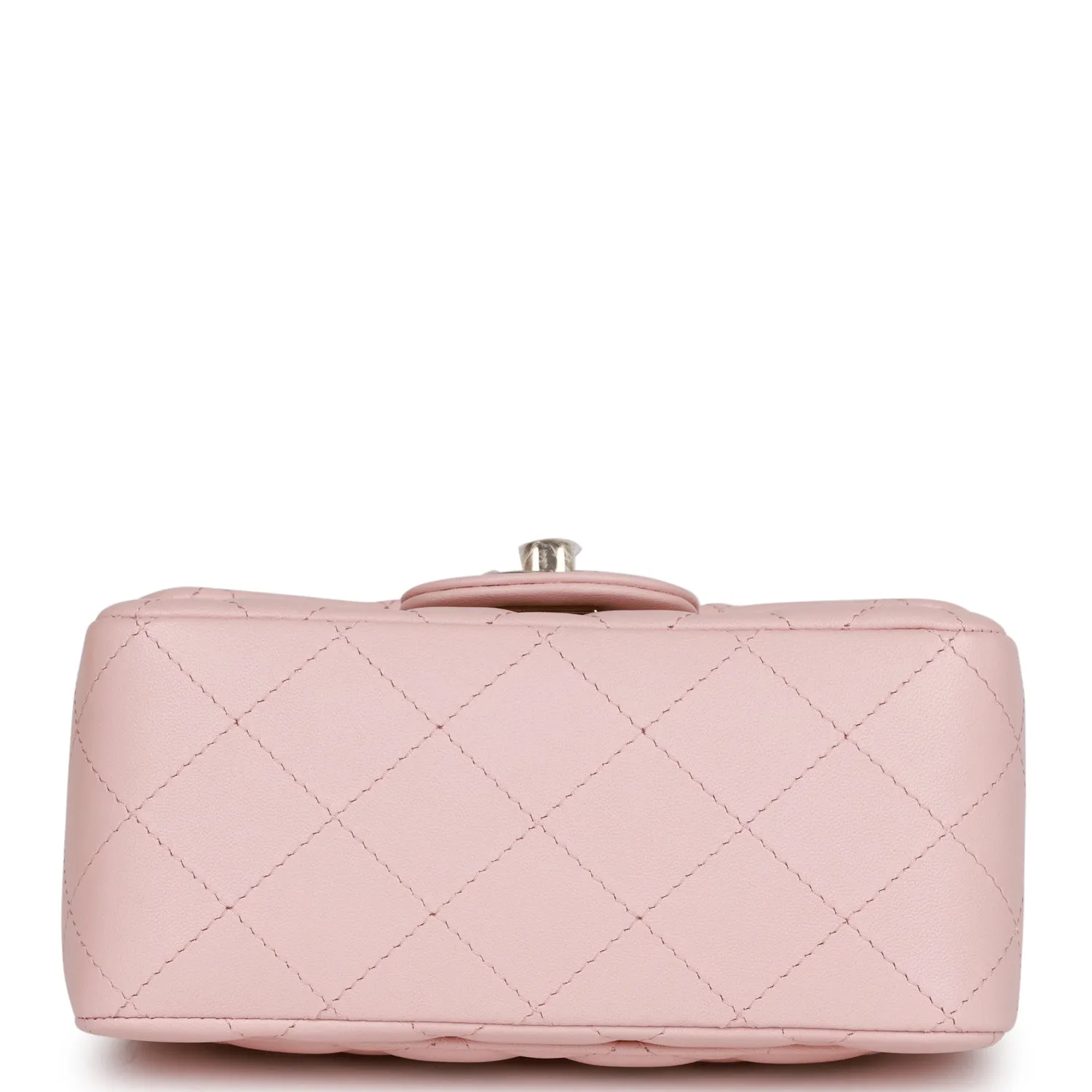 Chanel Mini Square Flap Pink Calfskin Light Gold Hardware