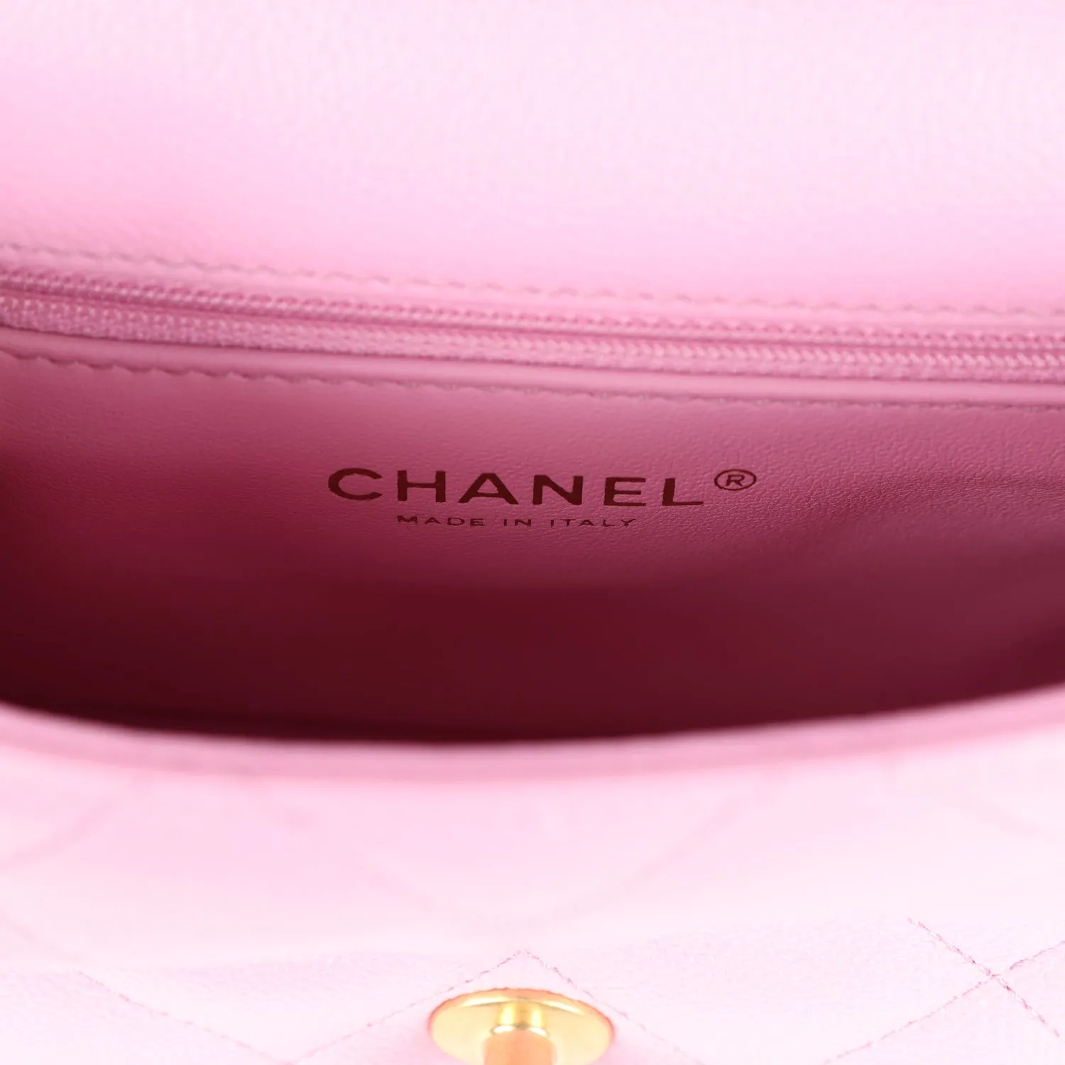 Chanel Mini Sweetheart Crush Square Flap Bag Pink Caviar Aged Gold Hardware