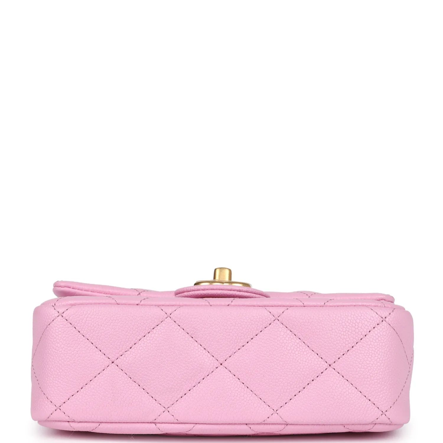 Chanel Mini Sweetheart Crush Square Flap Bag Pink Caviar Aged Gold Hardware