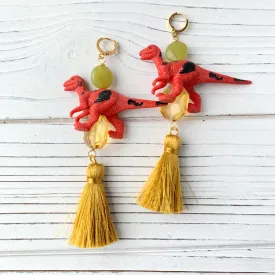 Cherry Lime Dinosaur Earrings