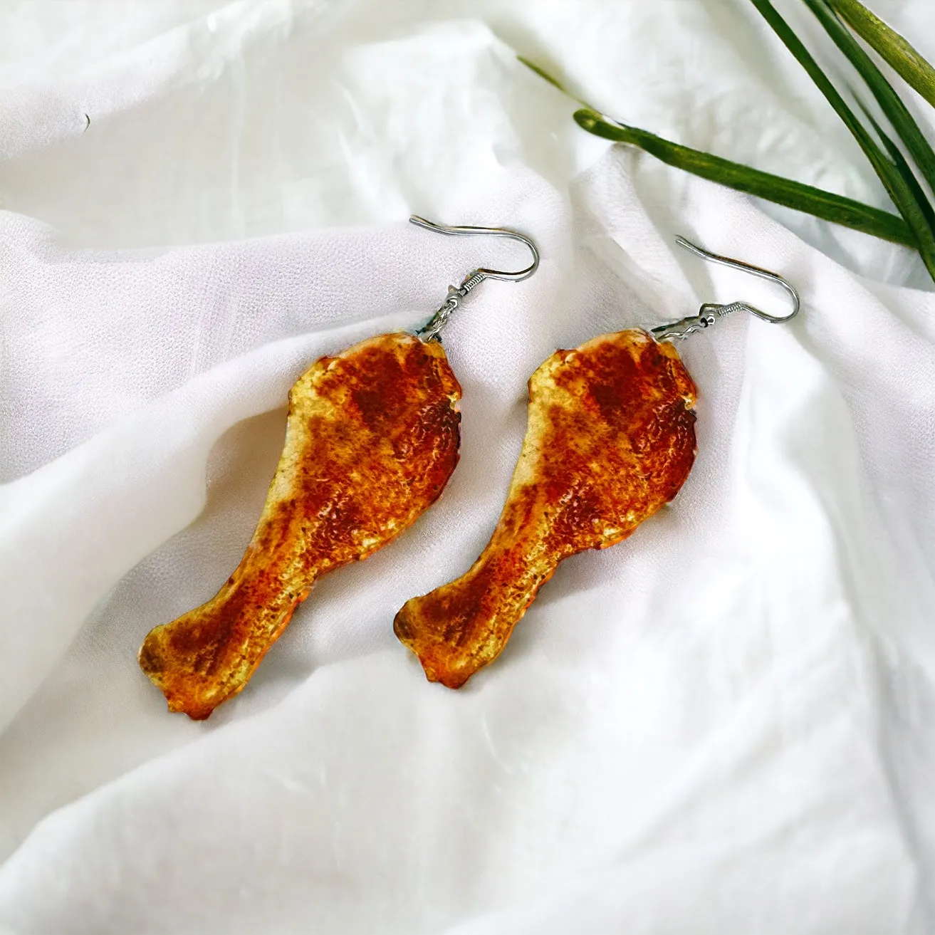 Chicken Wings Earrings - Chicken Wings Jewelry, Chicken Earrings, Handmade Earrings, Hot Wings, Food Earrings, Hot Ones