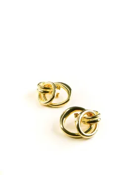 CHLOE TRIPLE CIRCLES GOLD EARRINGS