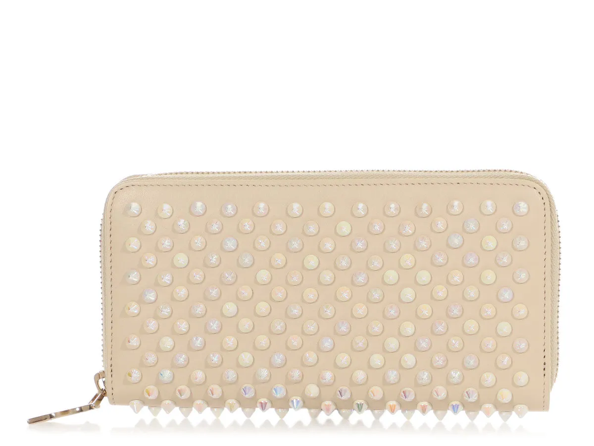 Christian Louboutin Ivory Iridescent Spike Panettone Wallet