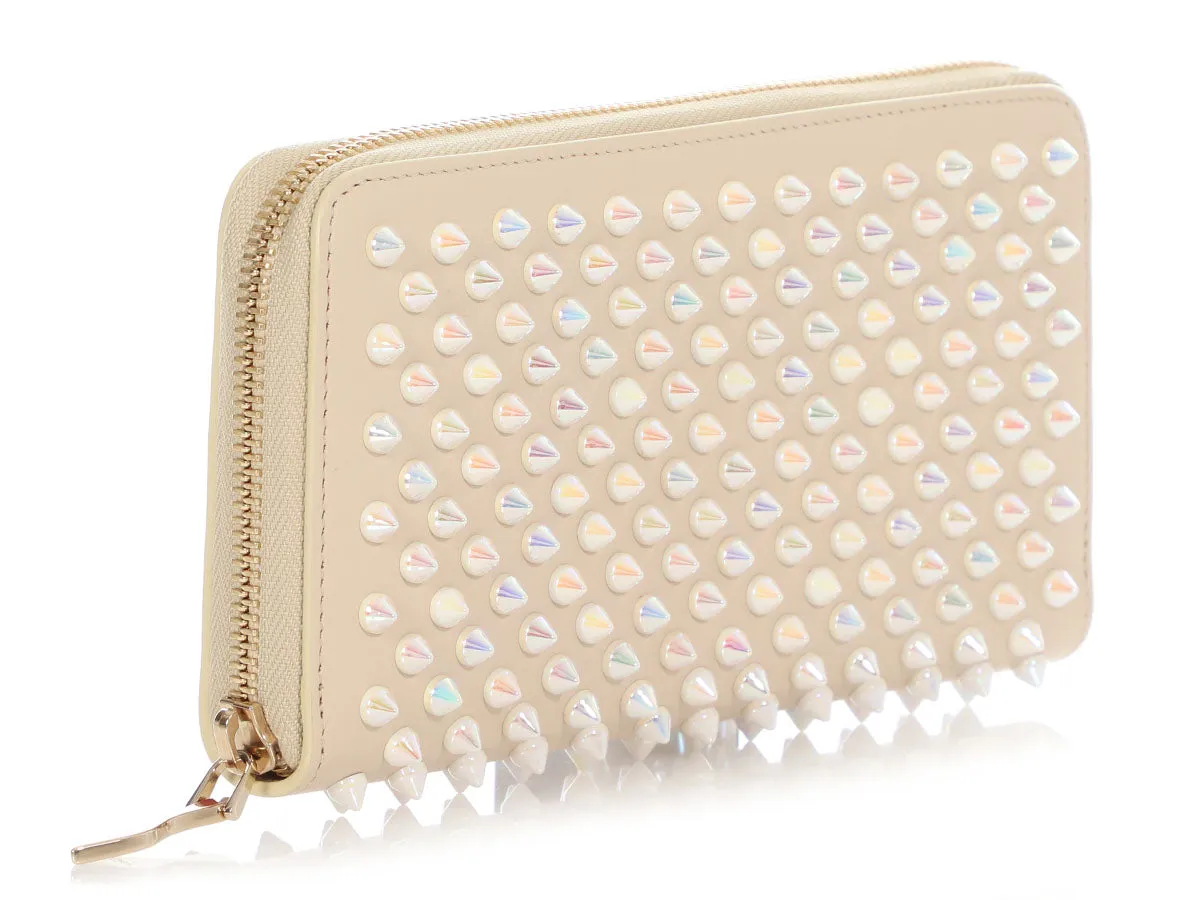 Christian Louboutin Ivory Iridescent Spike Panettone Wallet