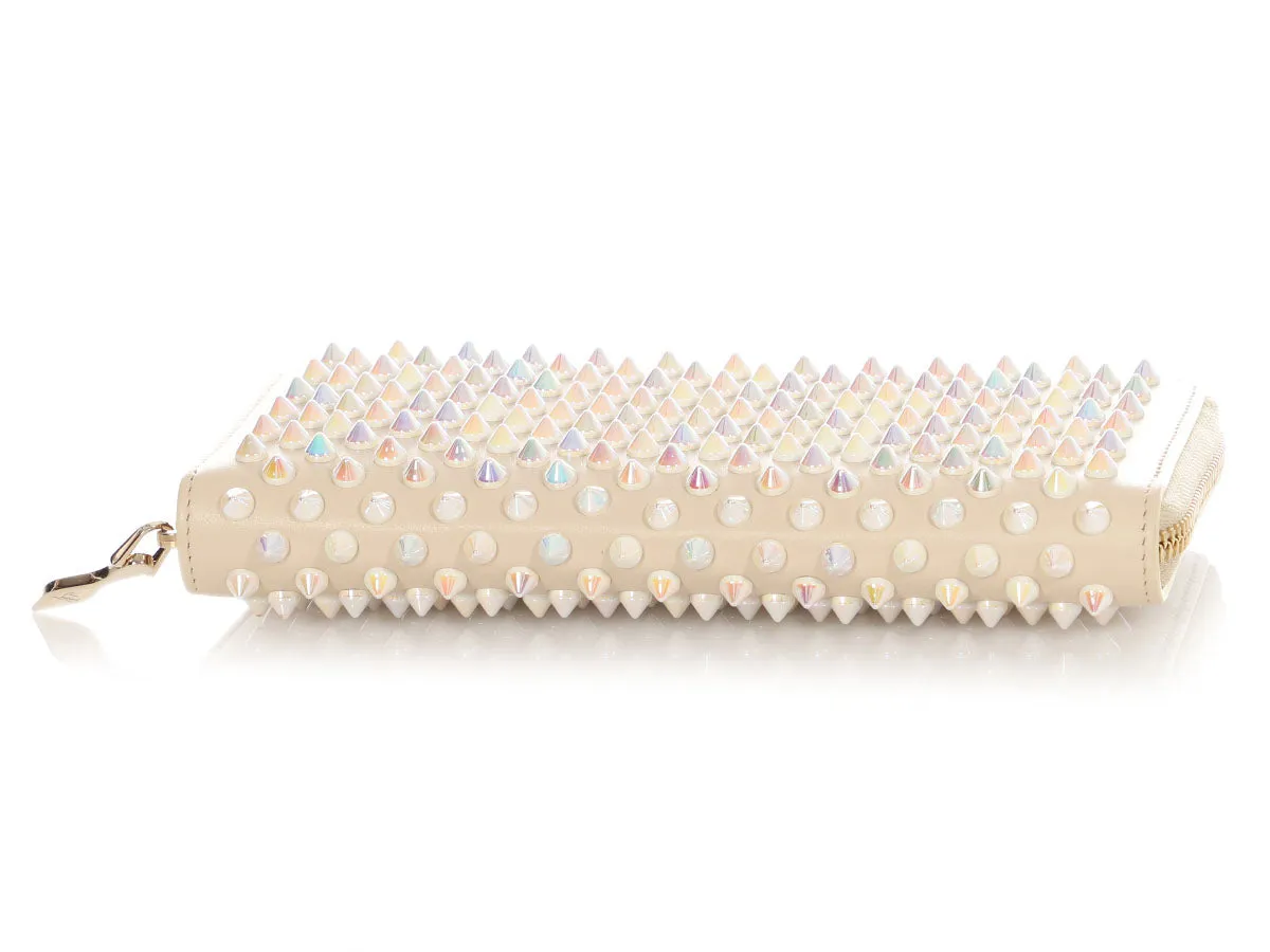 Christian Louboutin Ivory Iridescent Spike Panettone Wallet