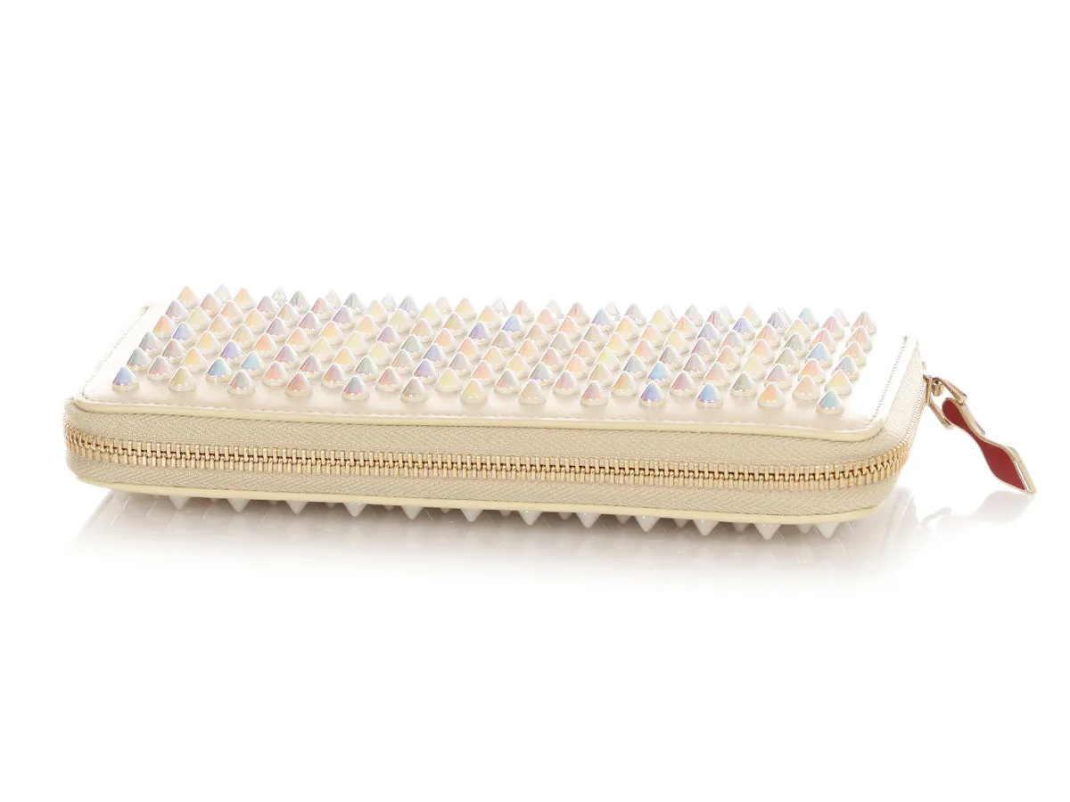 Christian Louboutin Ivory Iridescent Spike Panettone Wallet