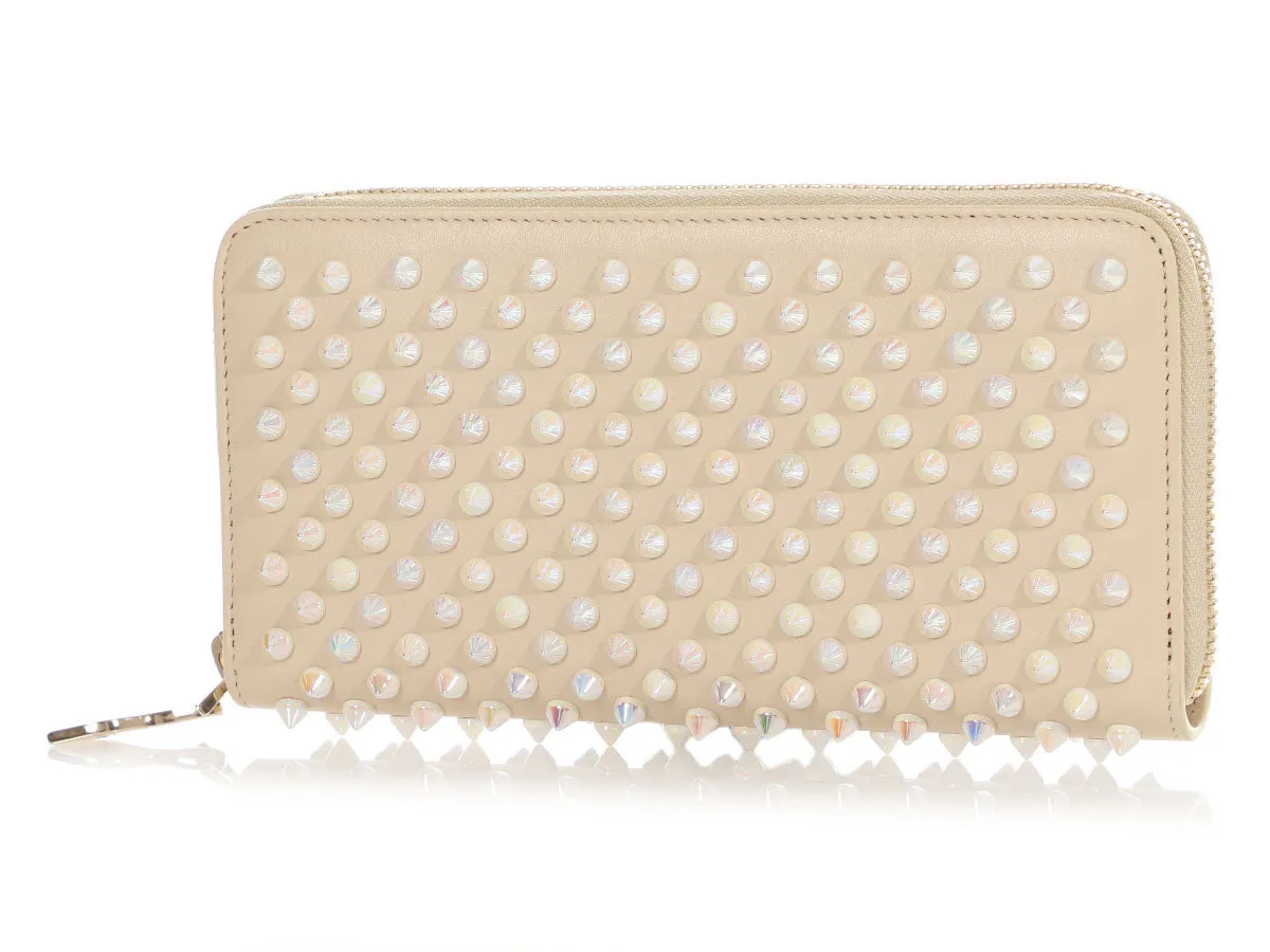 Christian Louboutin Ivory Iridescent Spike Panettone Wallet