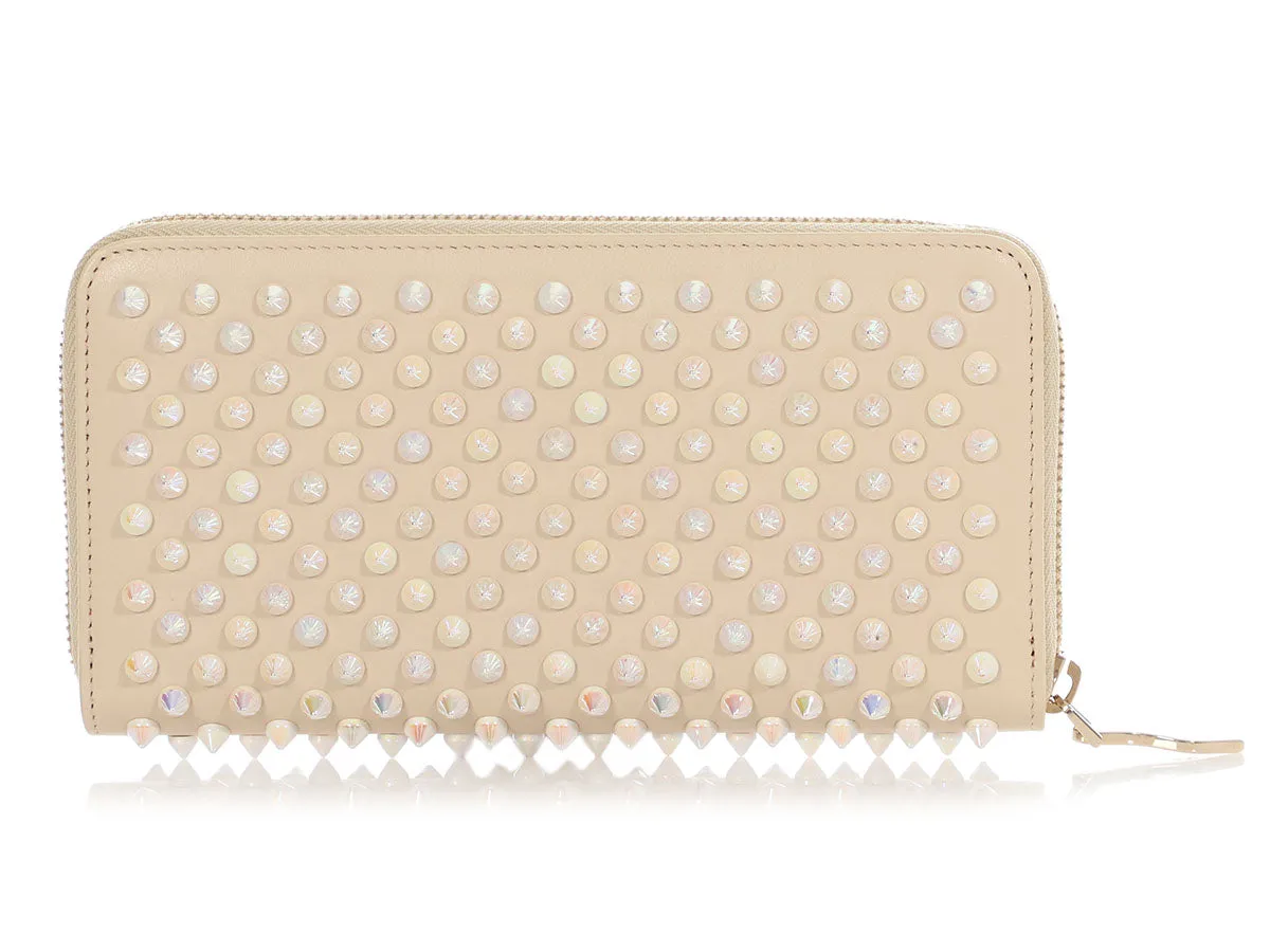 Christian Louboutin Ivory Iridescent Spike Panettone Wallet