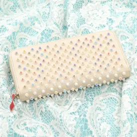 Christian Louboutin Ivory Iridescent Spike Panettone Wallet