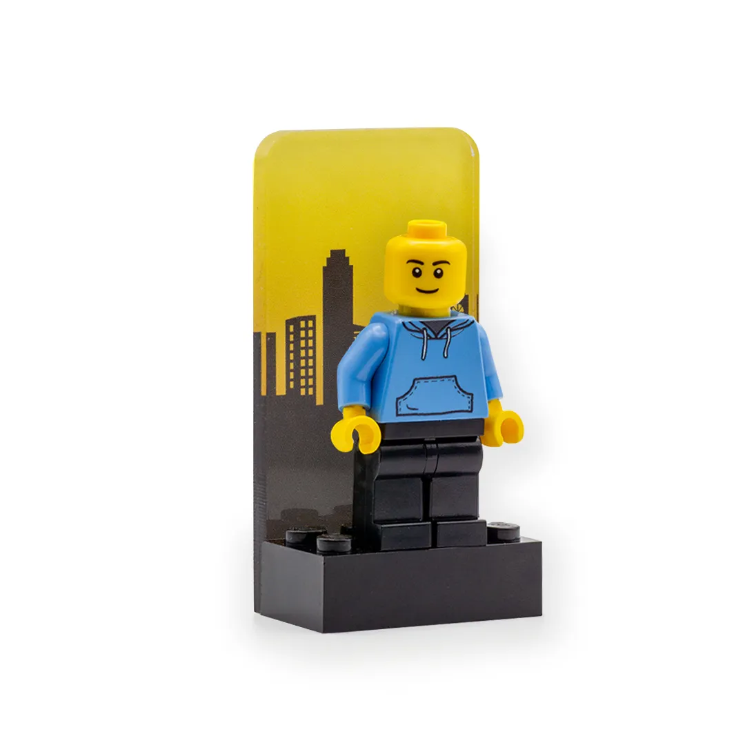 Cityscape Single Display - Laser Cut Display with LEGO Brick