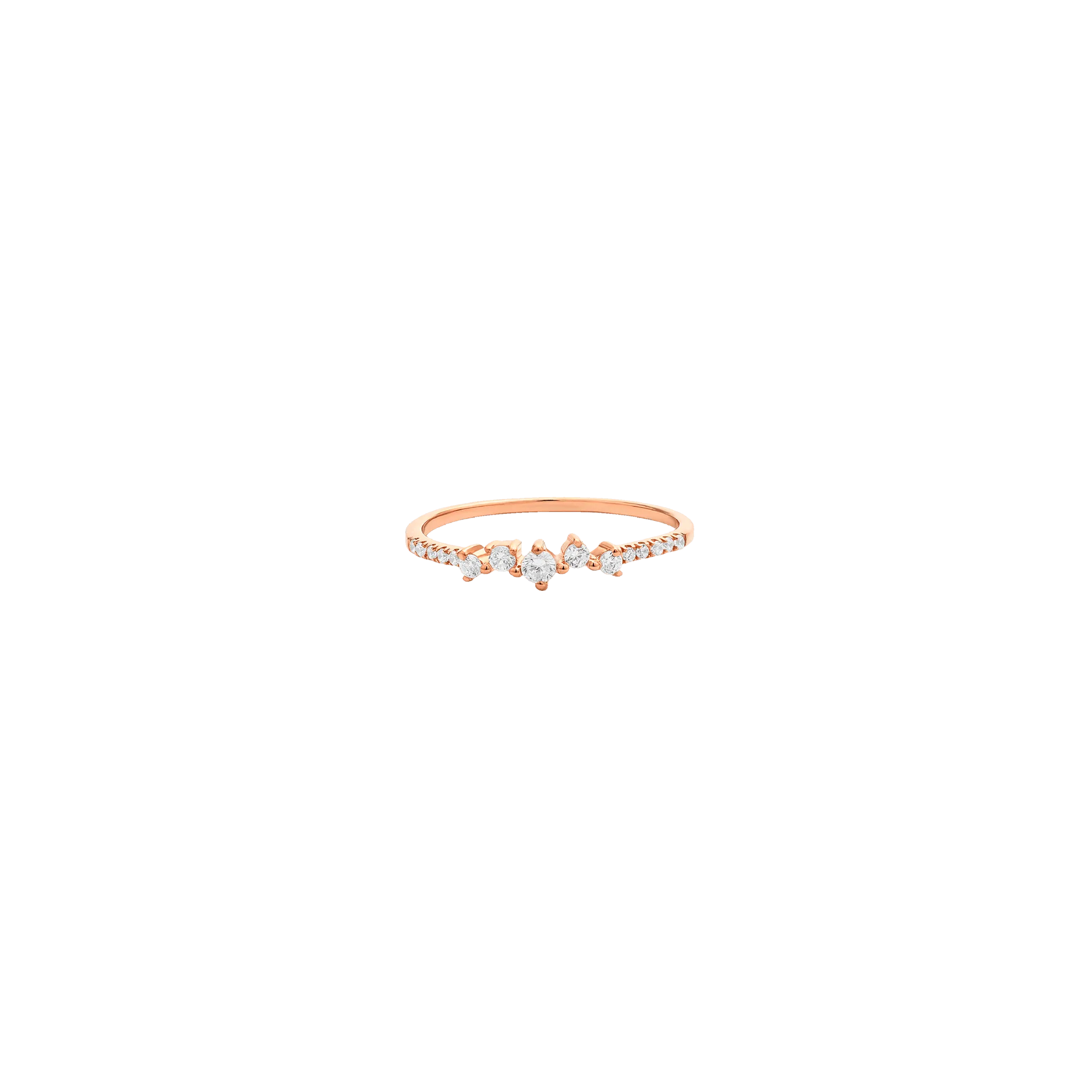 Cluster Diamond Ring - 14K Yellow Gold