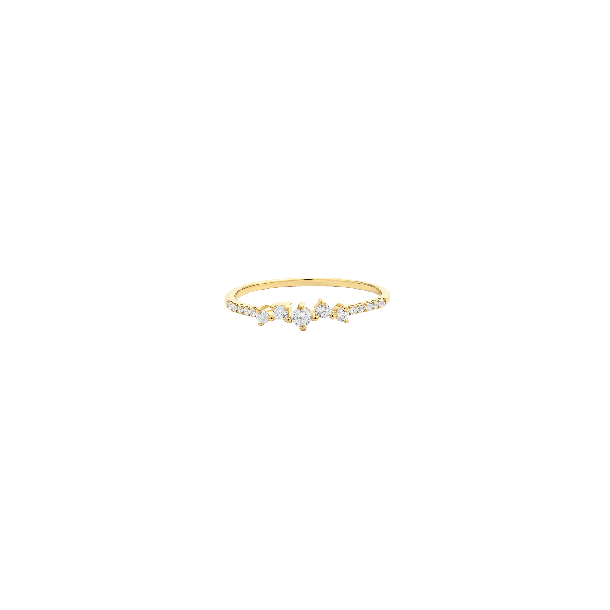 Cluster Diamond Ring - 14K Yellow Gold