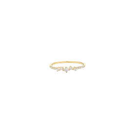 Cluster Diamond Ring - 14K Yellow Gold