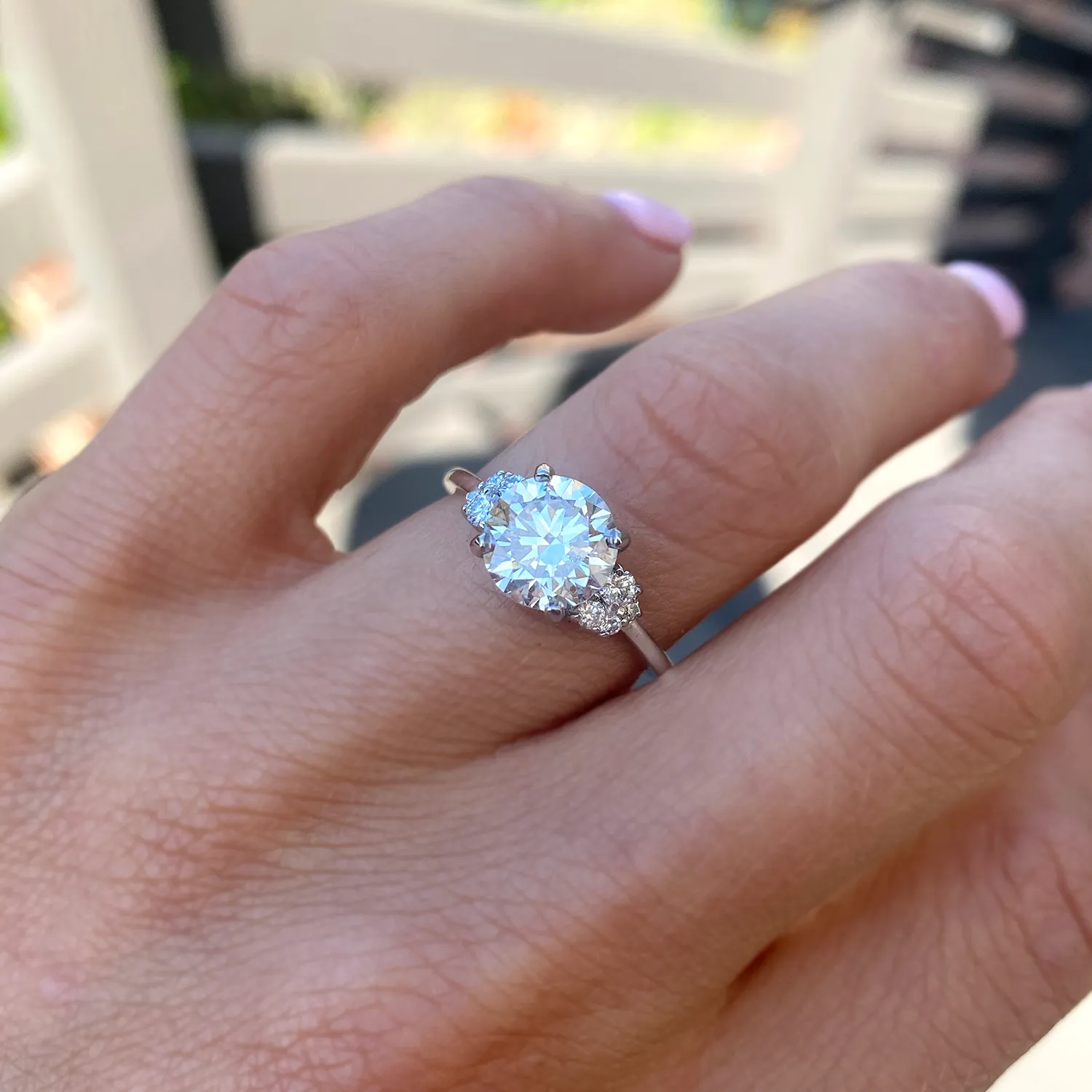 Custom 2.00 ctw. Lab-created Diamond Cluster Engagement Ring