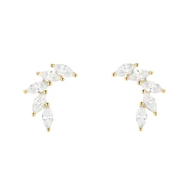 CZ Leaf Ear Crawler Earrings