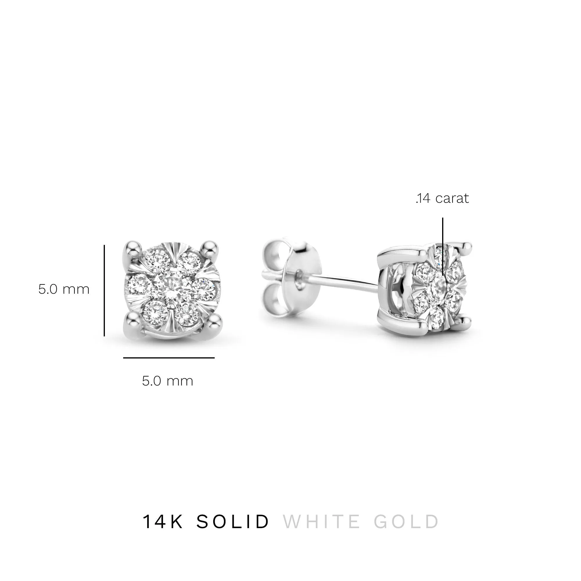 De la Paix Hanaé 14 karat white gold ear studs with diamond 0.28 carat