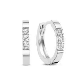 De la Paix Madeline 14 karat white gold hoop earrings with diamond 0.15 carat