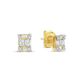 De la Paix Maxime 14 karat gold stud ear studs with diamond 0.19 carat