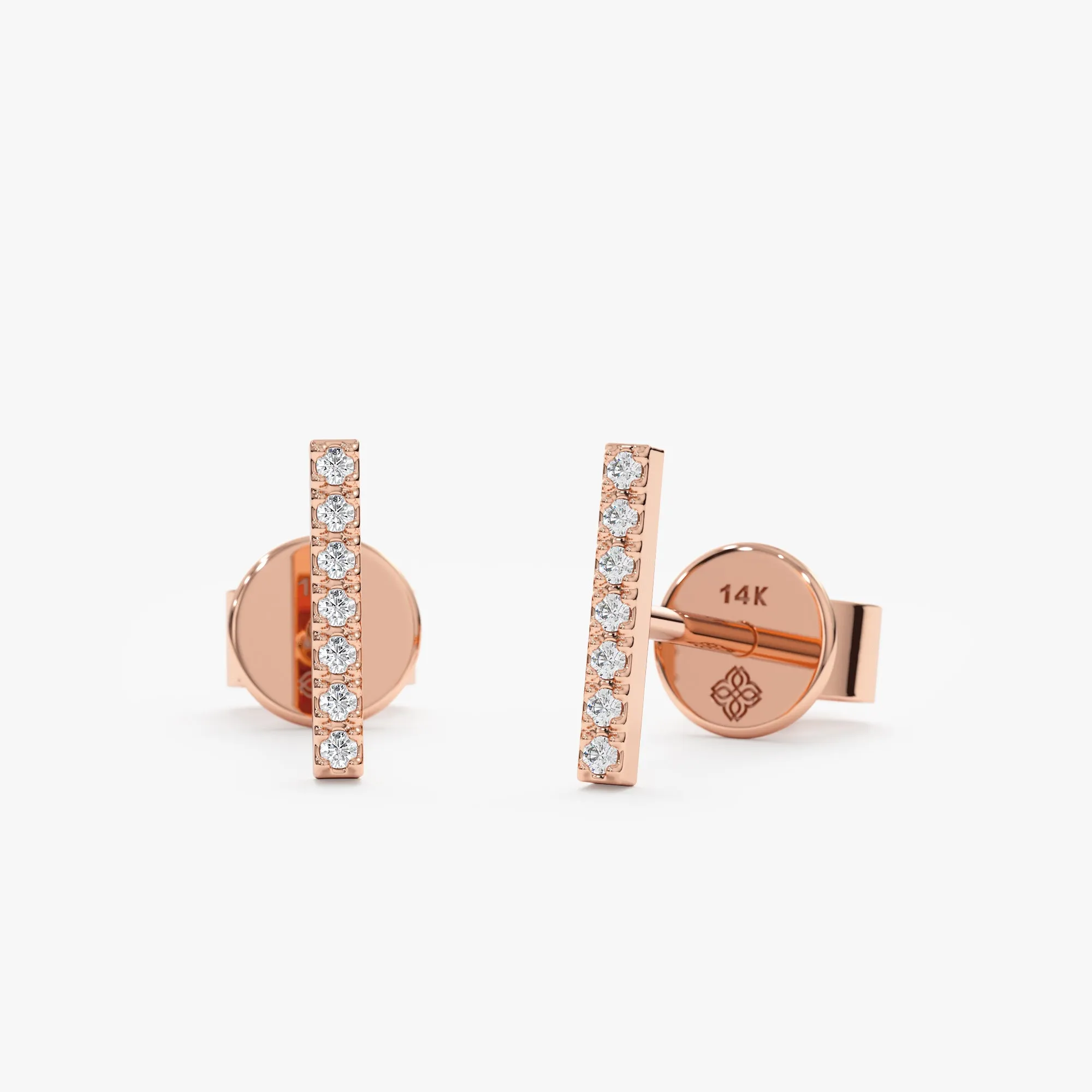 Diamond Bar Stud Earrings, Priscilla