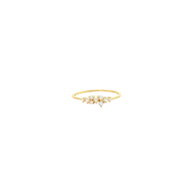 Diamond Cluster Bouquet Ring - 14K Yellow Gold