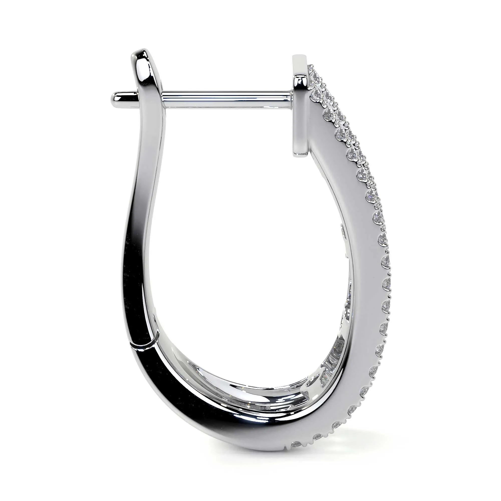 Diamond Cluster Huggie Hoop Earrings