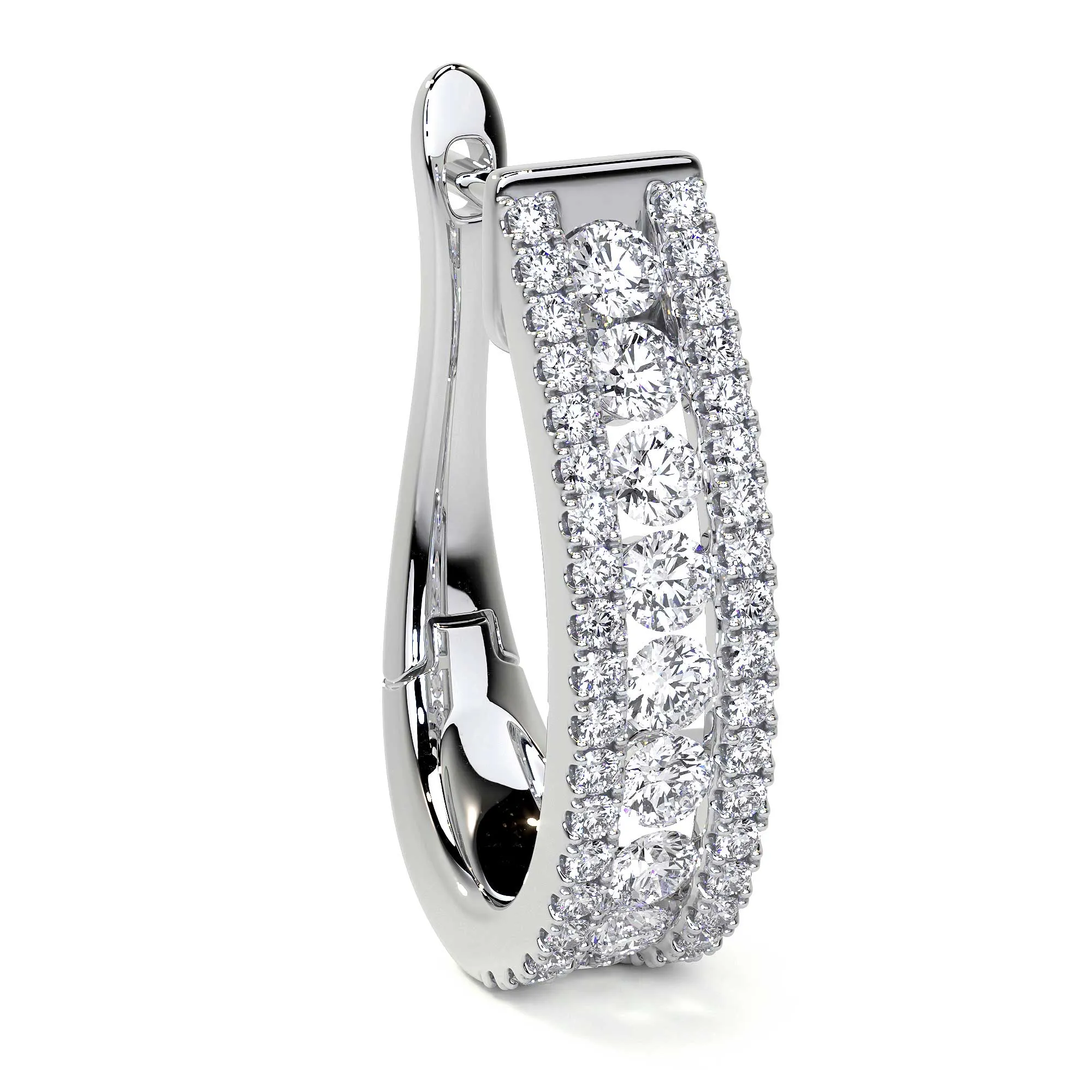 Diamond Cluster Huggie Hoop Earrings