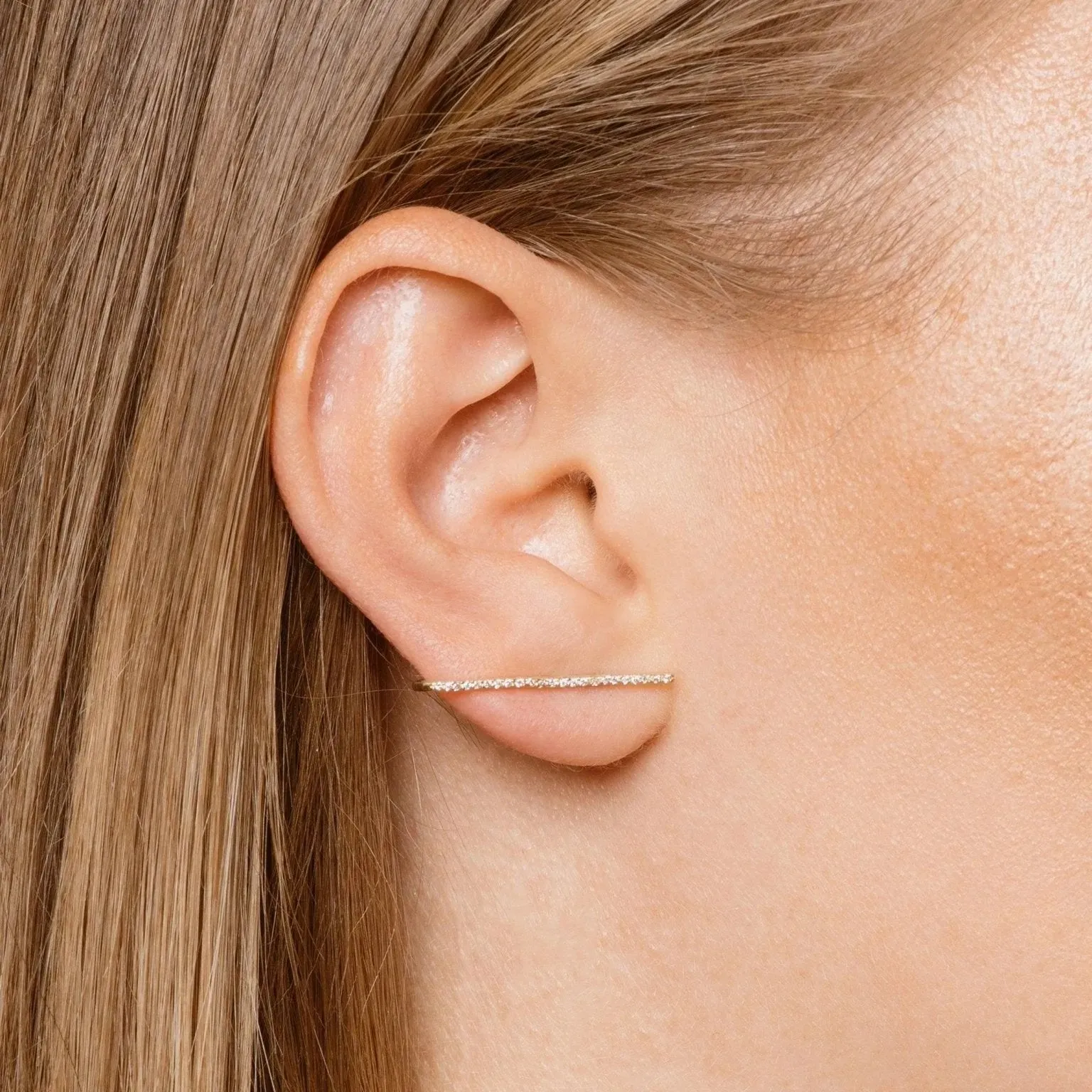 Diamond Crusader Earlobe Line Cuff