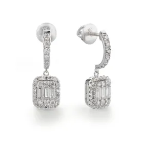 Diamond Emerald Drop Earrings