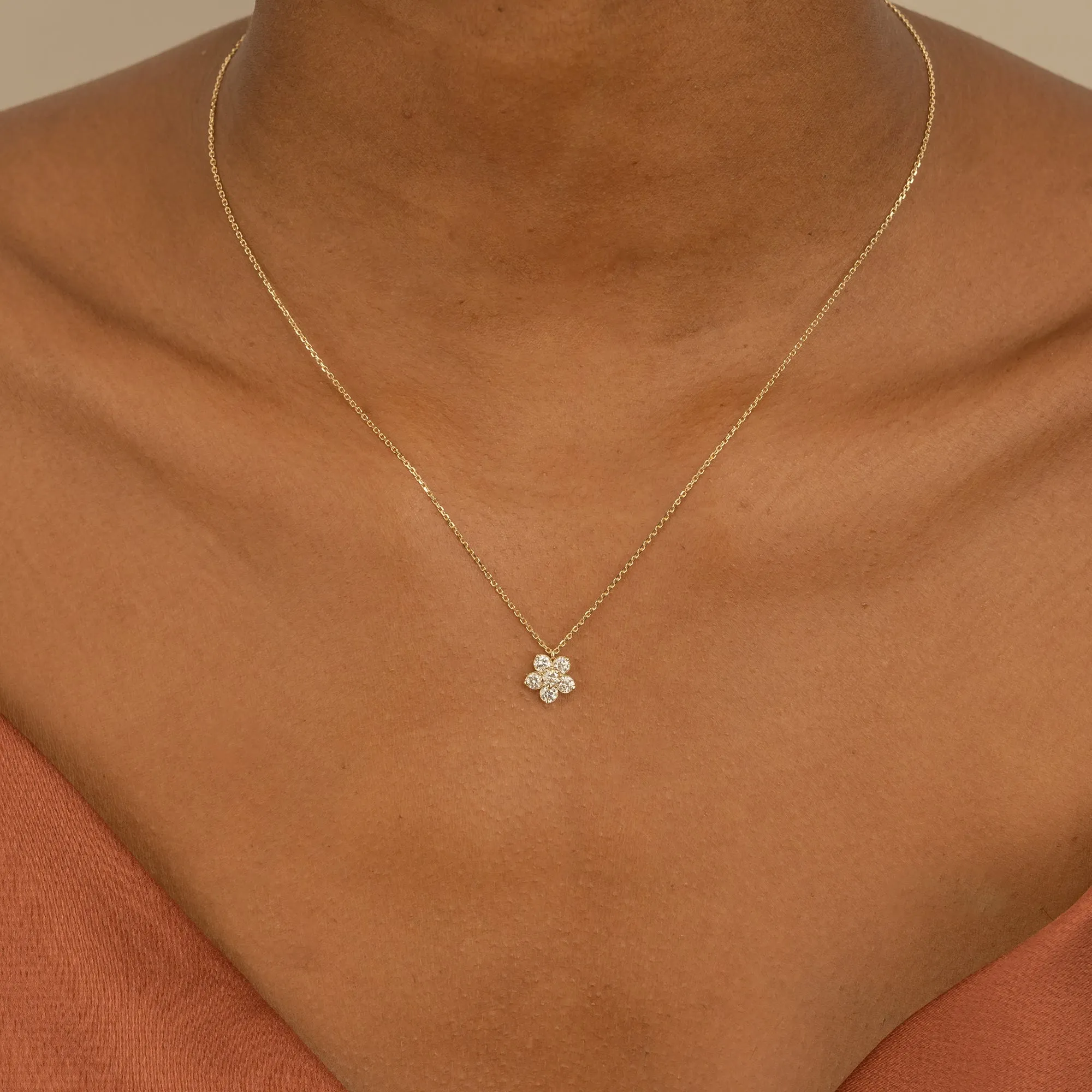 Diamond Flower Necklace, Alondra