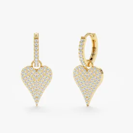 Diamond Heart Drop Earrings, Natalie