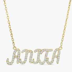 Diamond Name Necklace, Anita