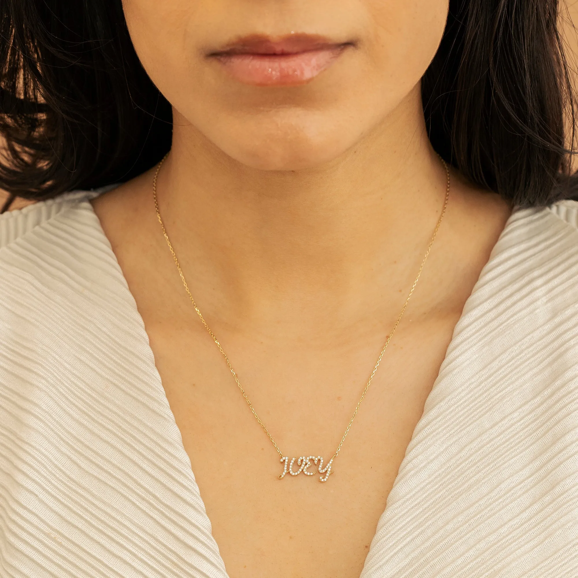 Diamond Name Necklace, Anita