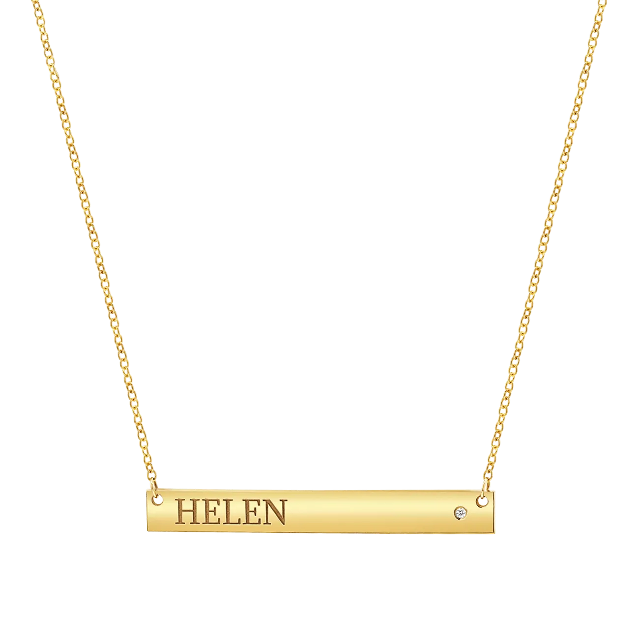 Diamond Nameplate Necklace