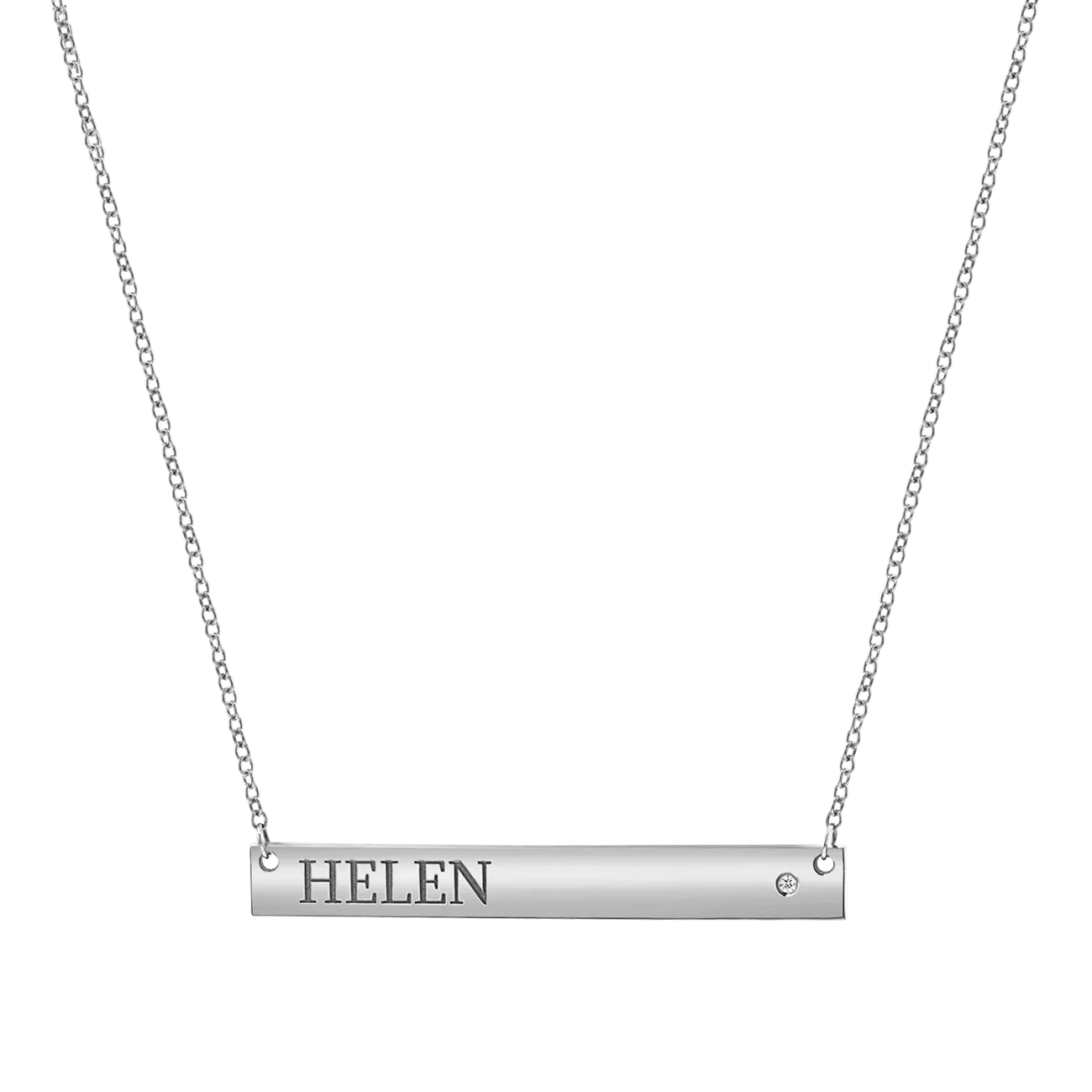 Diamond Nameplate Necklace