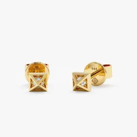 Diamond Pyramid Studs, Nefertiti