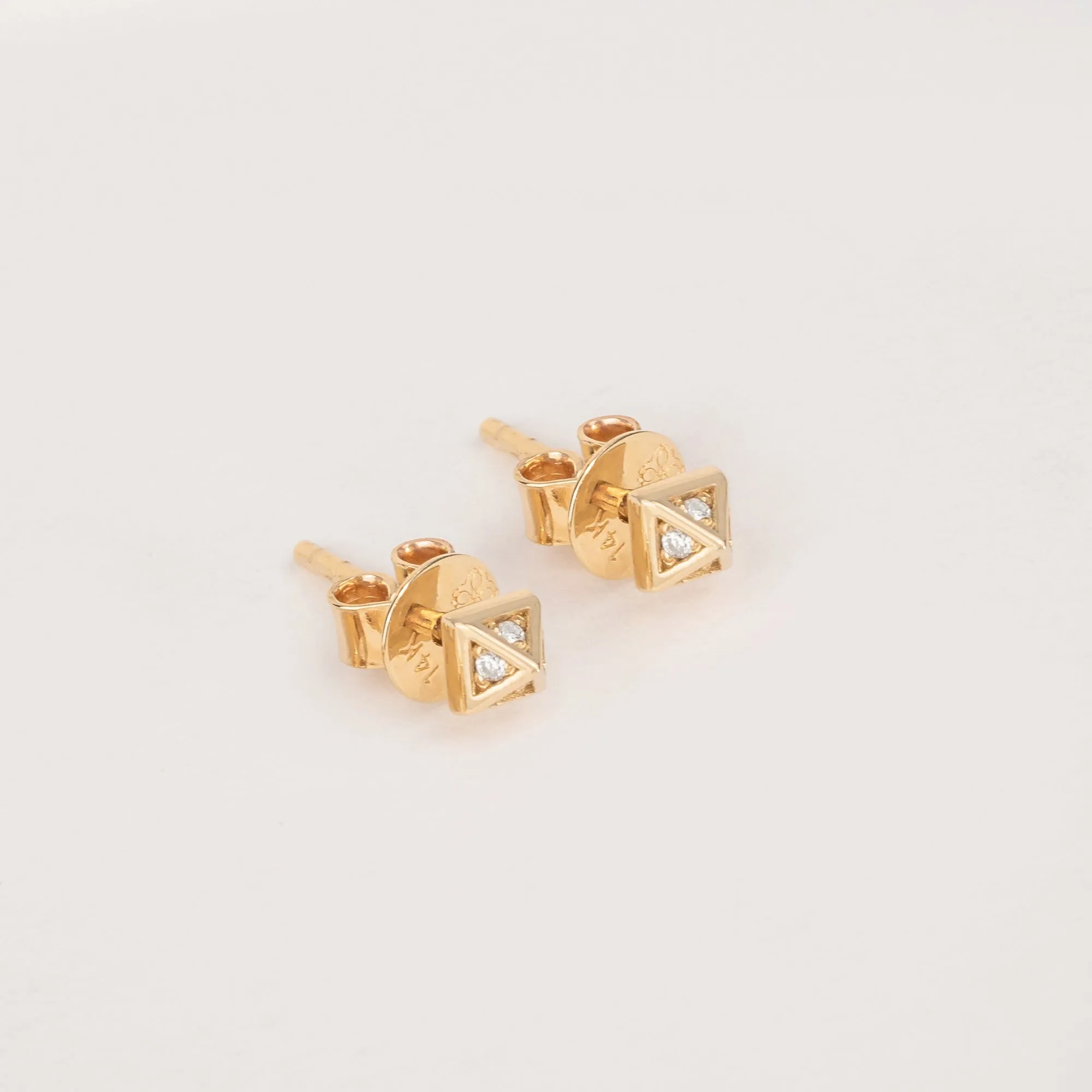 Diamond Pyramid Studs, Nefertiti