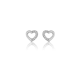 Diamonds by Georgini - Fourteen Natural Diamond Heart Earrings Silver