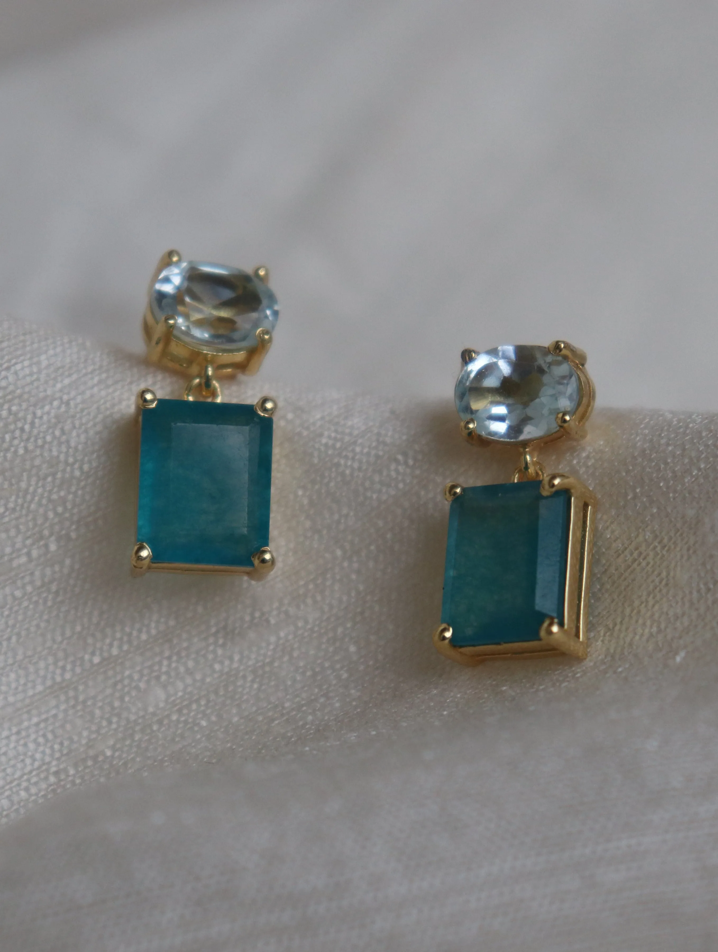 Diya Drop Earrings - Sky