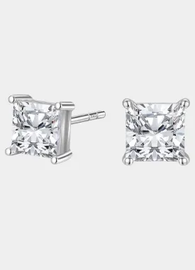 Earrings | Stud Classic Square Cut | Zirconia | 925 Sterling Silver