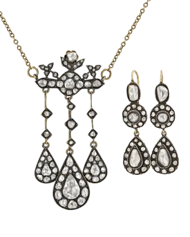 Edwardian-Period Diamond Jewelry Suite, 6.00 Carats