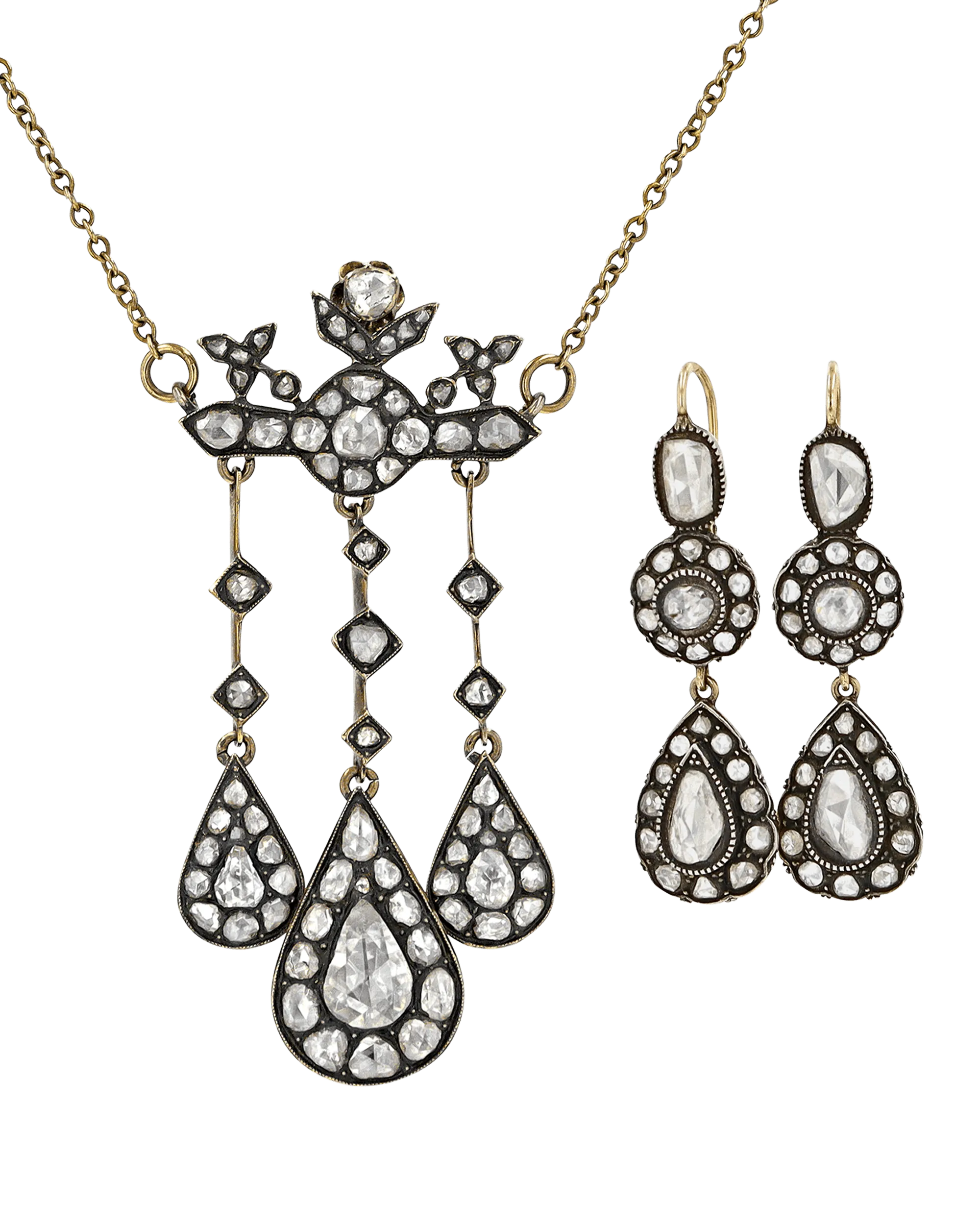 Edwardian-Period Diamond Jewelry Suite, 6.00 Carats