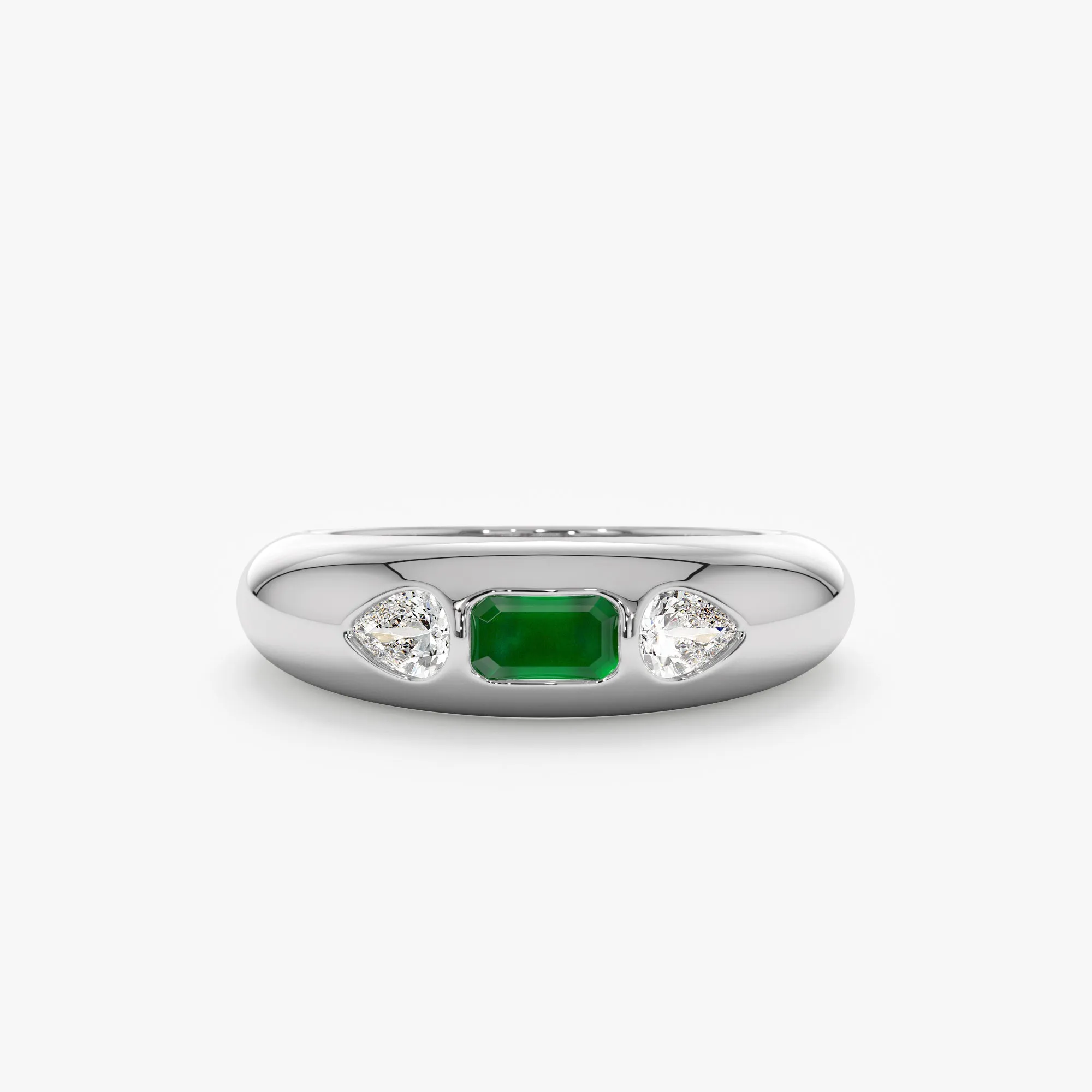 Emerald and Diamond Dome Ring, Rae