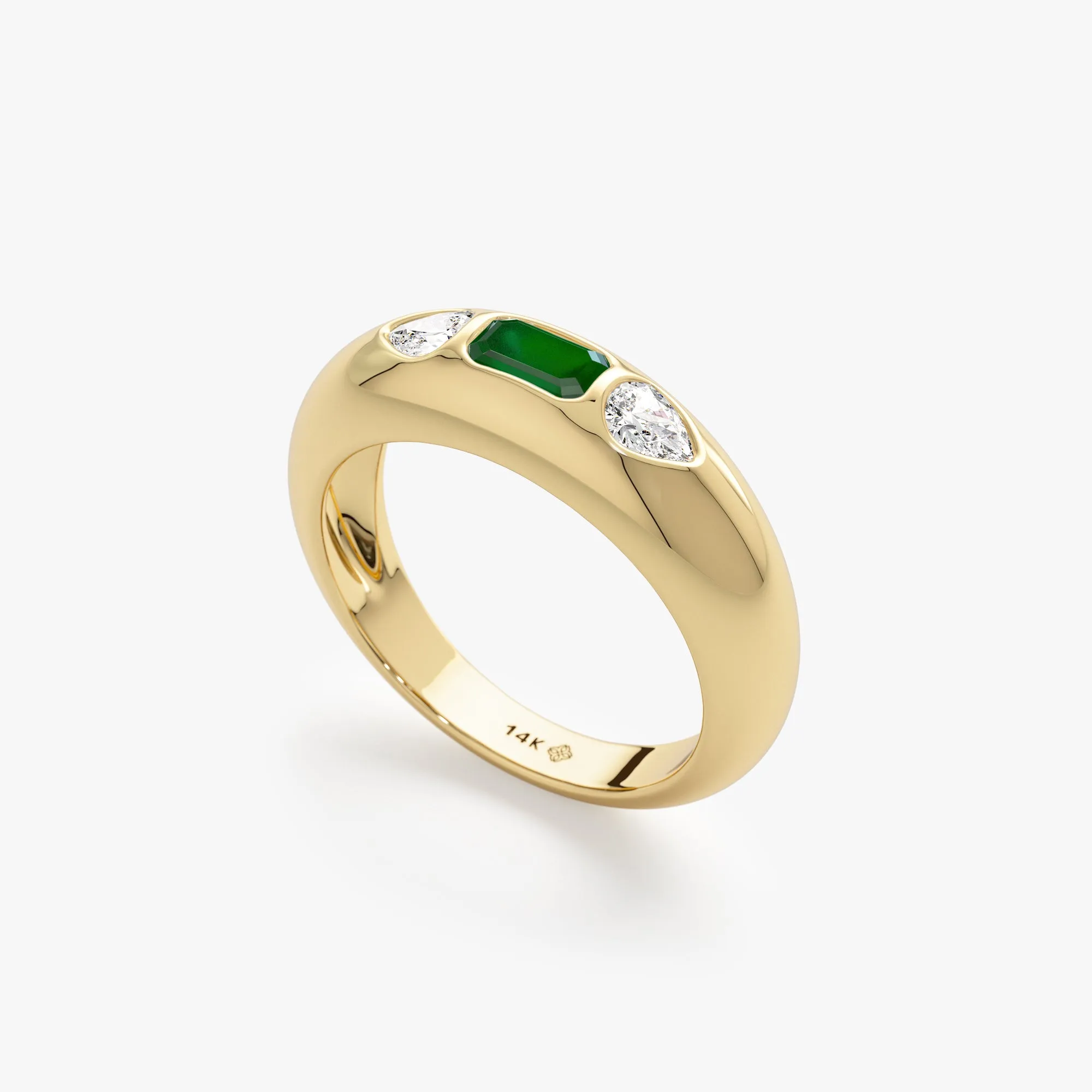 Emerald and Diamond Dome Ring, Rae