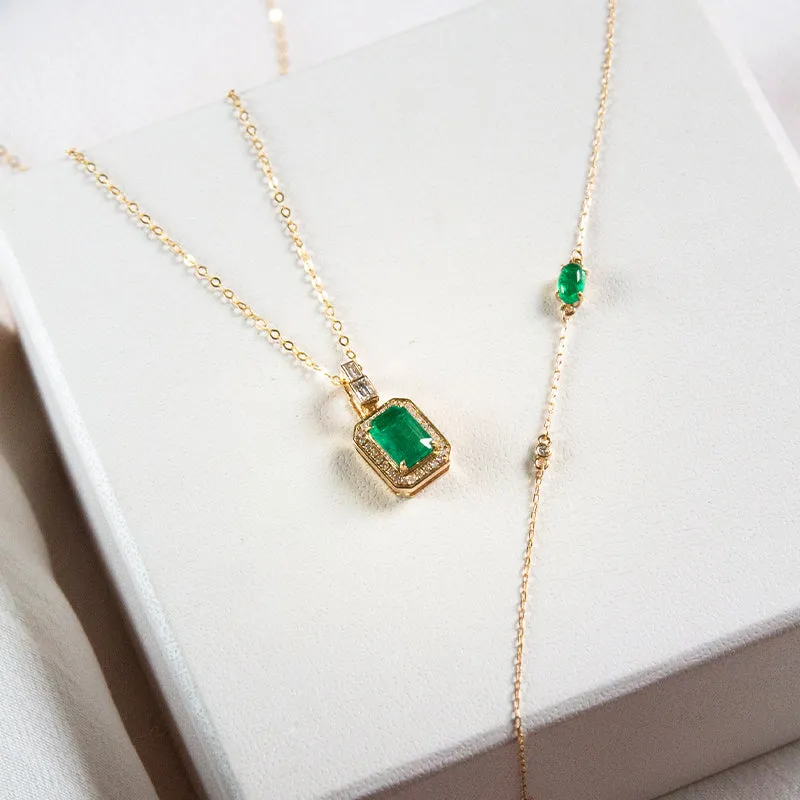 Emerald and Diamond Pendant