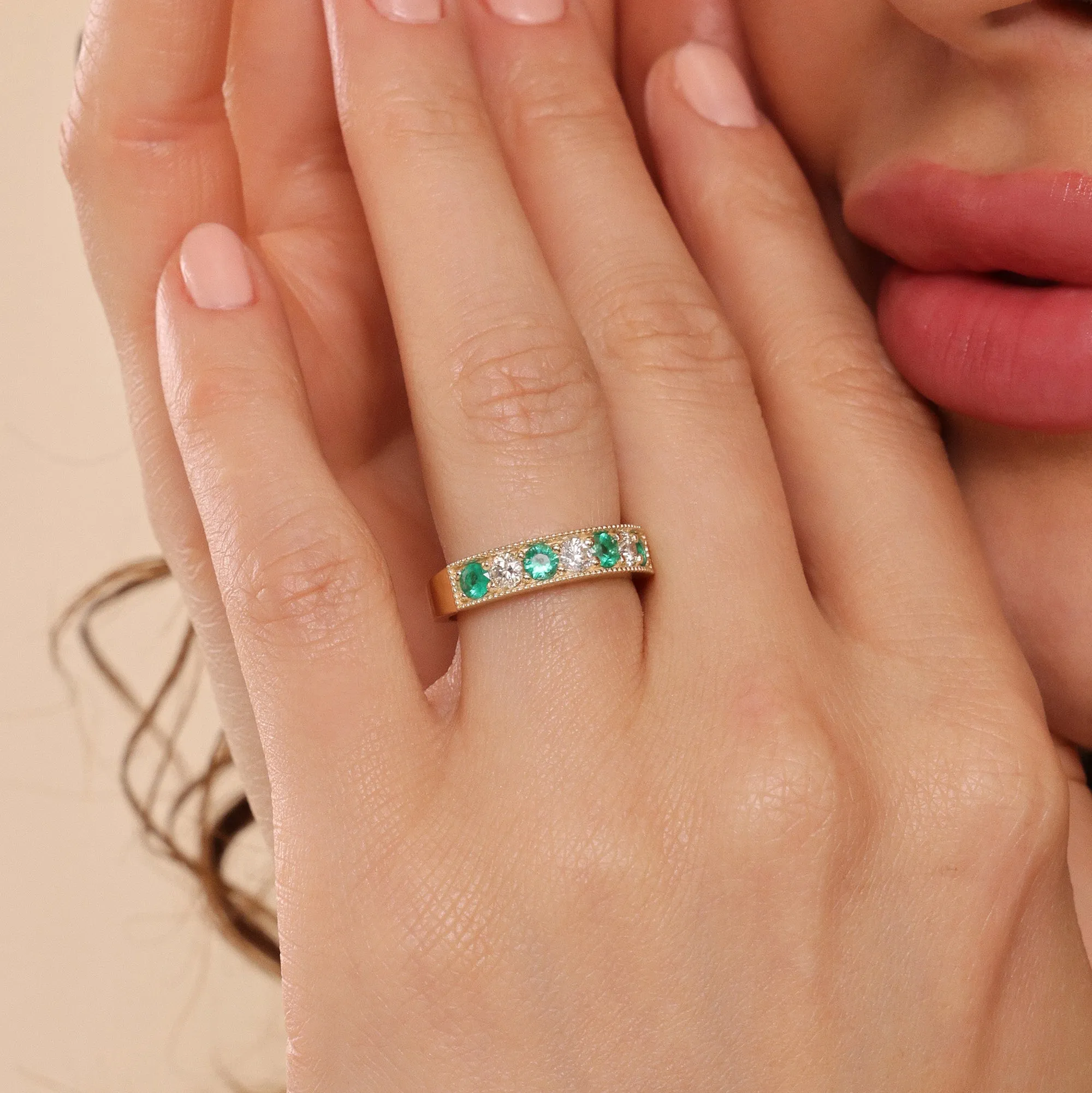 Emerald and Diamond Statement Ring, Ardena