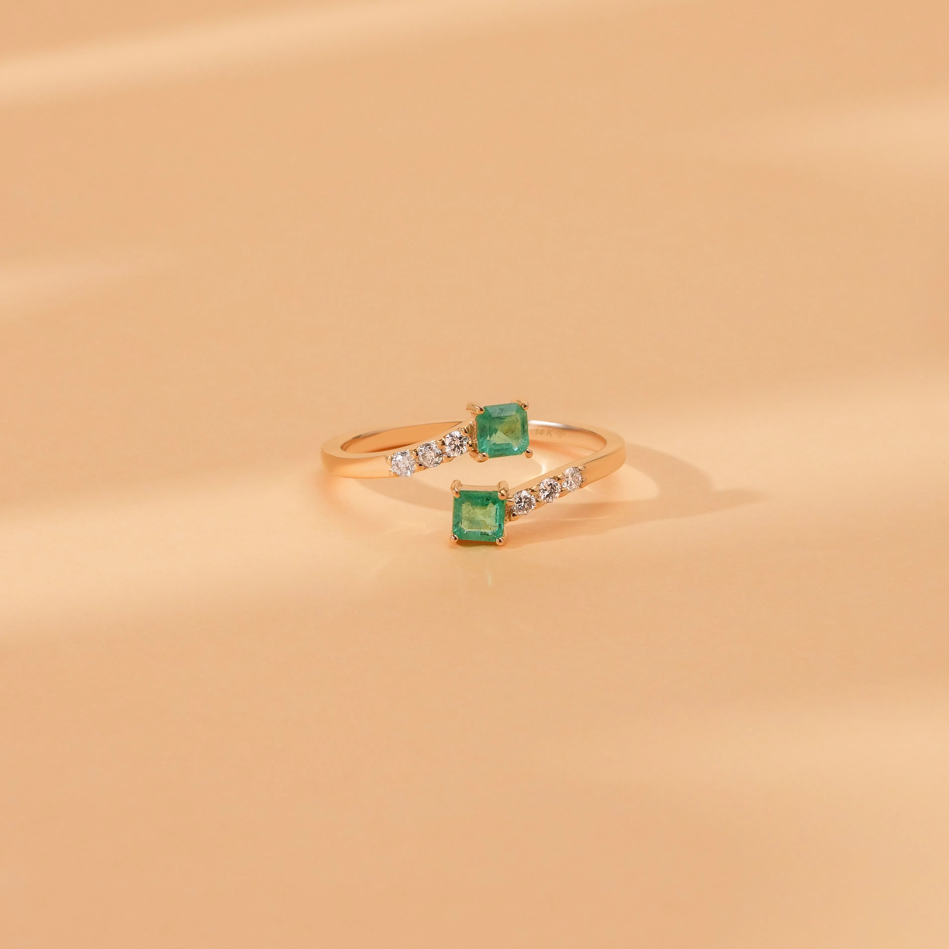 Emerald and Diamond Wrap Ring, Ezra