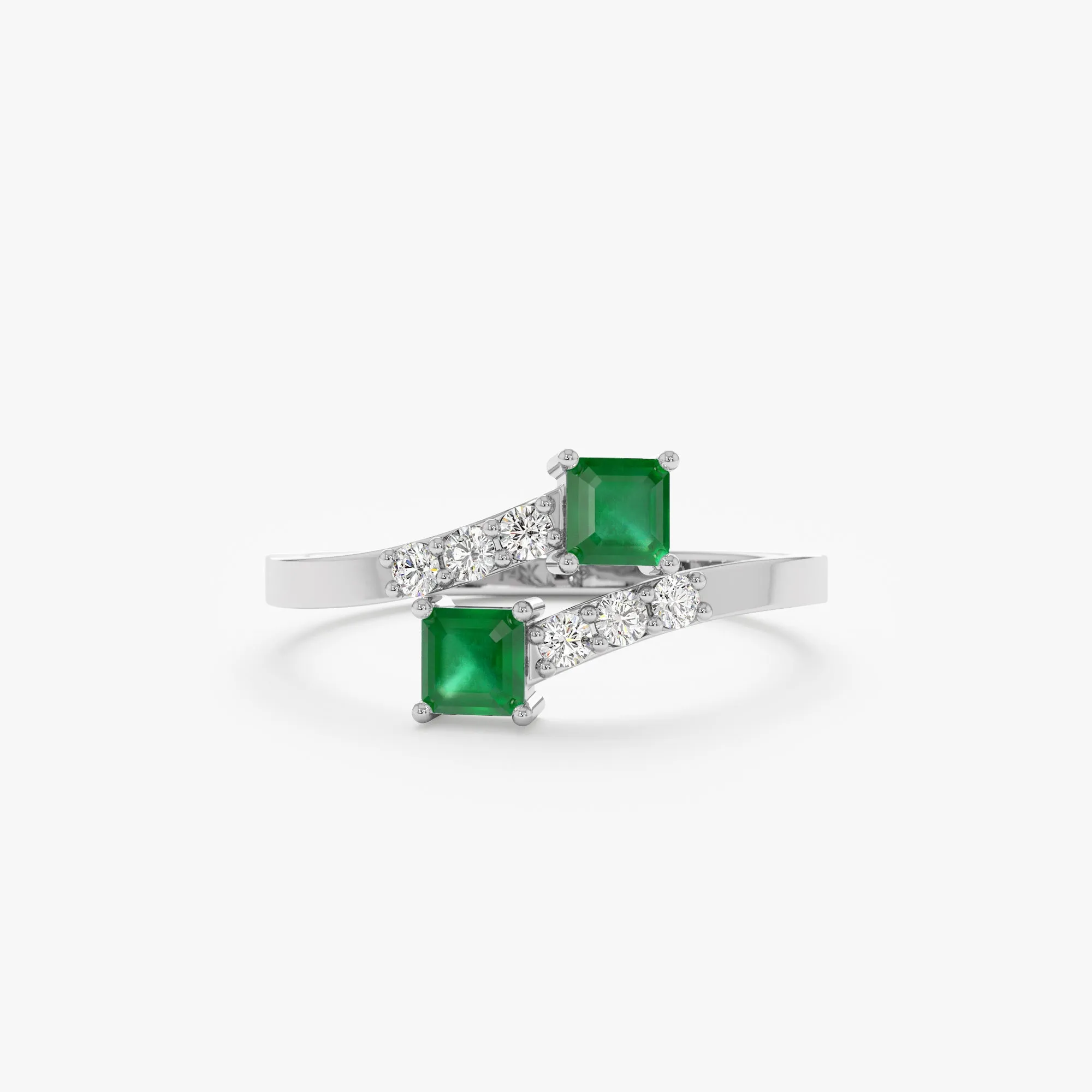 Emerald and Diamond Wrap Ring, Ezra