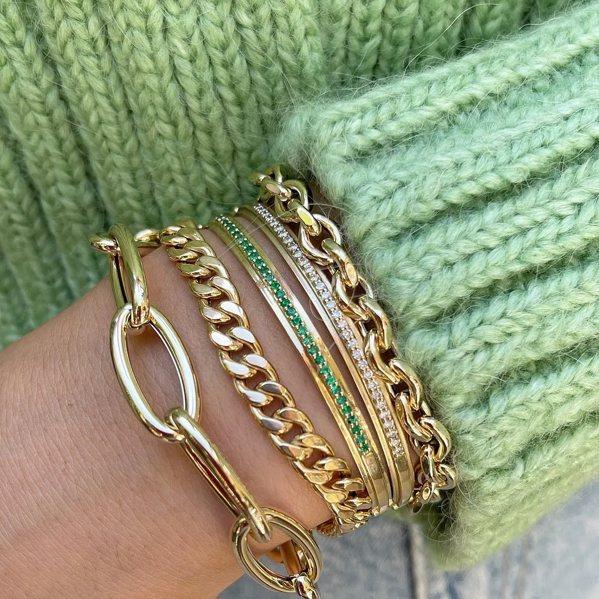 Emerald Bangle Bracelet