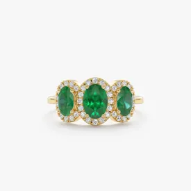 Emerald Diamond Engagement Ring, Gaia